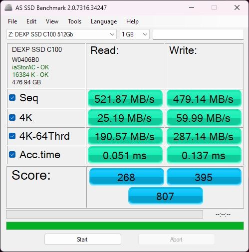 накопитель SSD 512Gb Dexp