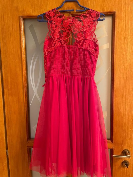 Rochie ocazie scurta, dantela rosie, mărime M