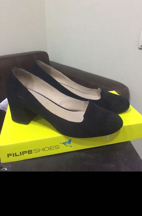 Туфли черные из нубука