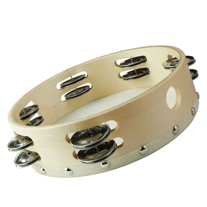 Tamburina dubla 20 cm 12 Clopotei Zurgalai Piele Naturala