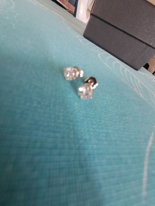 Cercei aur alb 14 k cu diamante naturale