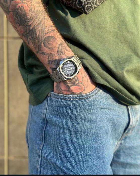 Ceas barbatesc Poedagar, otel inoxidabil, argintiu, cadran verde