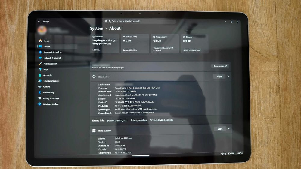 Microsoft Surface Pro 12 16GB 256GB + Keyboard with Slim Pen - Ocean