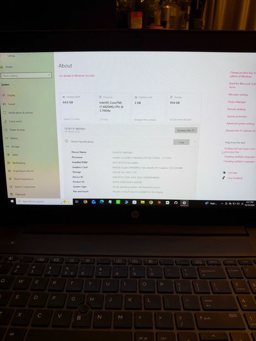 Vand Laptop HP ZBook 15 G3 i7, 64 GB RAM, SSD 1 TB, Quadro 2 GB