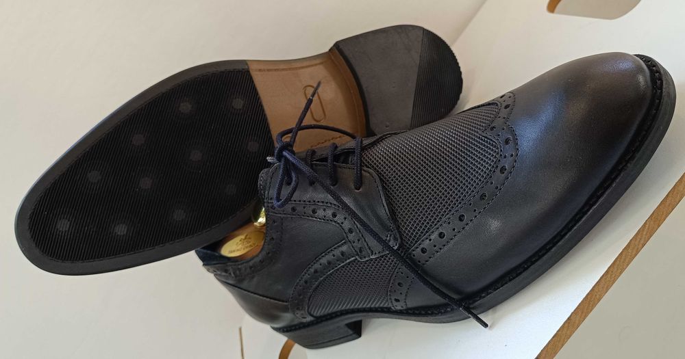 Pantofi derby 44 semi brogue Oliver Jacob NOI piele naturala moale