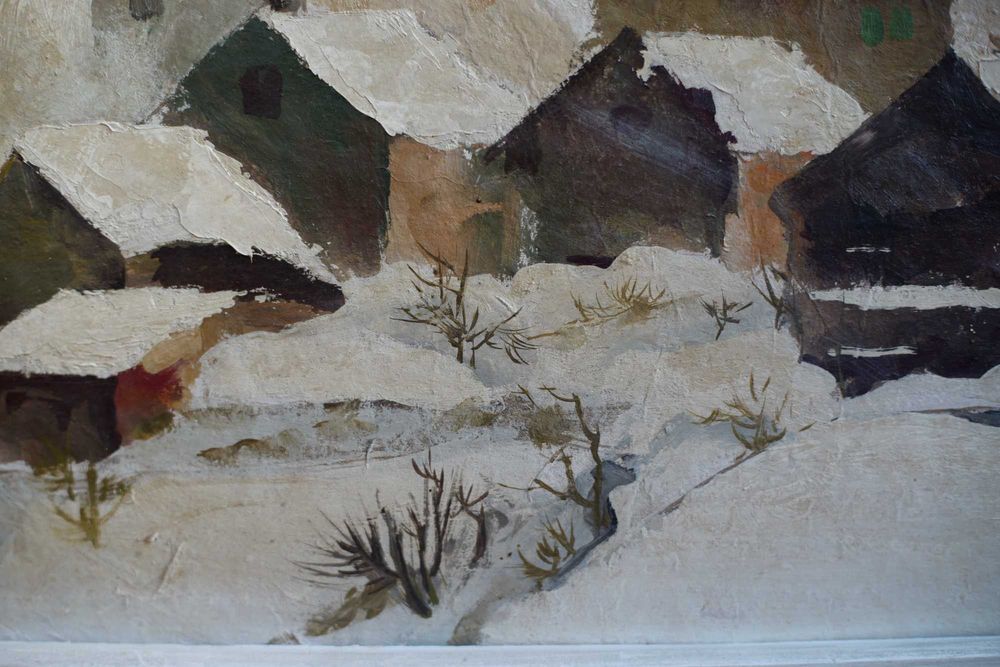 Tablou original 1980 Nicolae Constantin 47 x 32 cm ulei pe carton