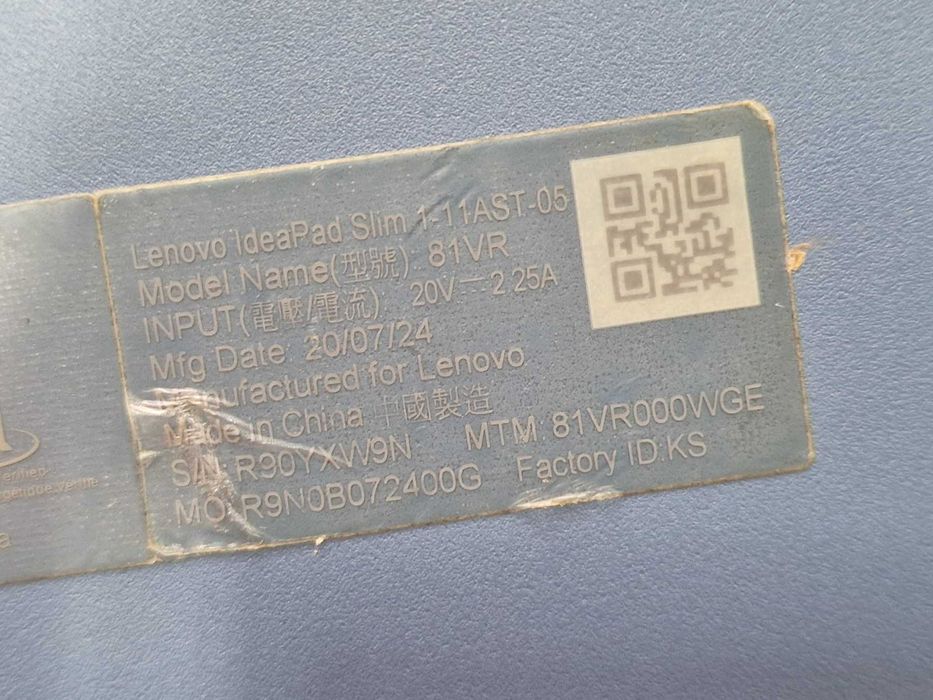 LENOVO Ideapad Slim 1-11AST-05, 11.6", AMD A6-9220e, RAM 4GB, 64GB