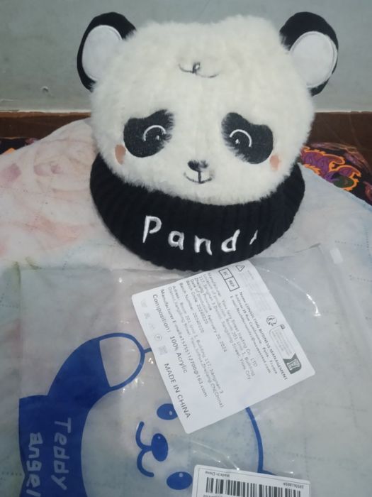Panda shapka bolalar uchun. Xitoydan kelgan yangi