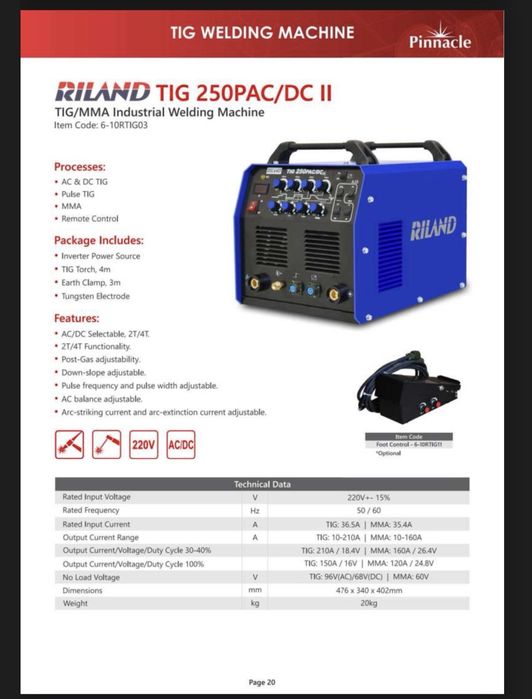 Сварочный аппарат “Riland”TIG 315AC/DC