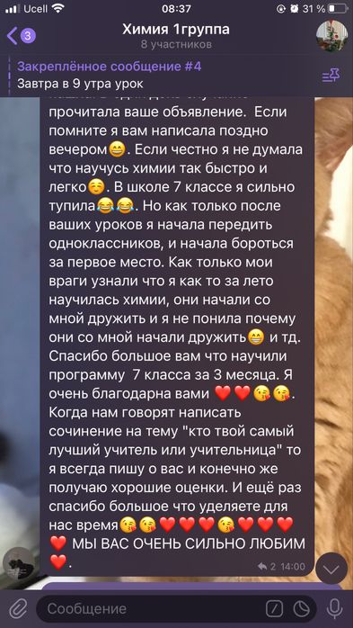 Онлайн занятия по Химии
