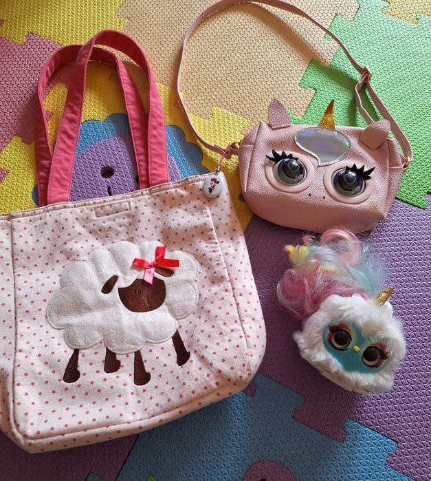 Geanta Purse Pets, jucarie interactiva Pomsies Lumies si inca o geanta jbc