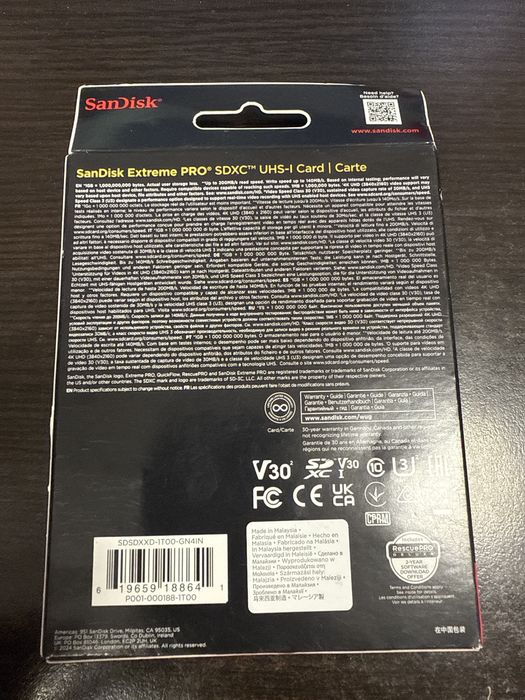Card memorie sandisk extreme pro 1tb sdxc u3 v30 nou sigilat original
