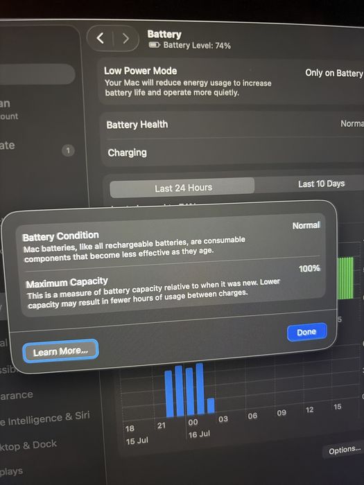 MacBook Pro 16 M1 Pro 32gb ram 100%