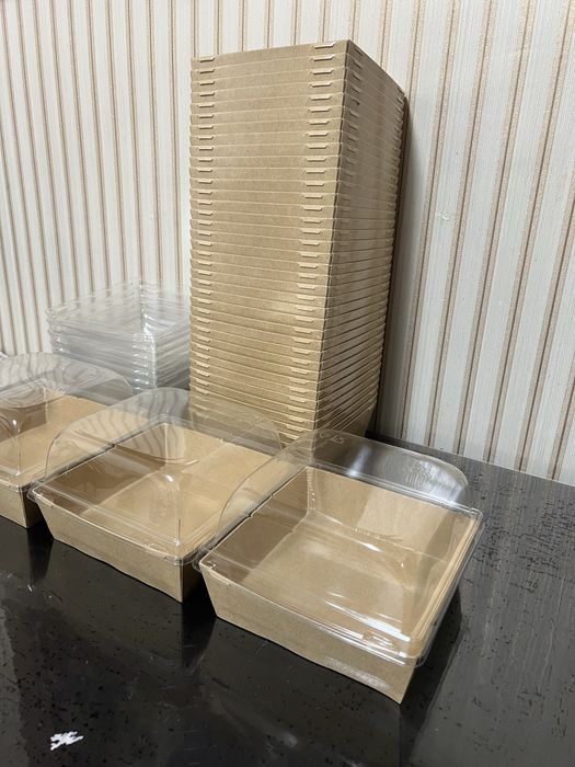 Одноразовая посуда картонная, box