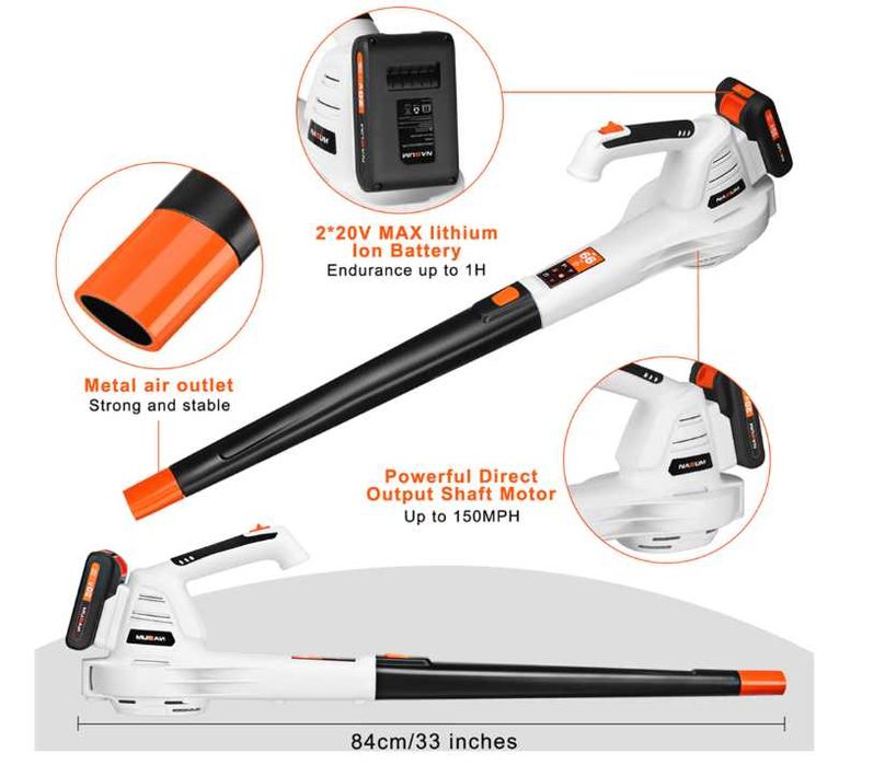 Suflanta frunze NASUM H18CF01 1600W 240km/h cu 2 BATERII si Incarcator