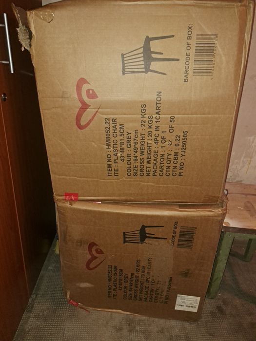 Set de 4 scaune de dining Vanessa, gri, 42.5x44x81H cm