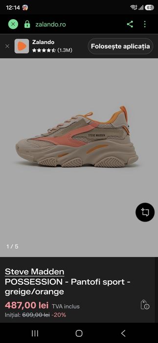 Adidași Steve Madden originali, mărimea 32, aproape noi