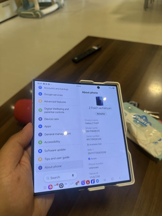 Продавам Samsung Galaxy Z fold 7 512 GB 2 години гаранция. Закупен на 6.03.2026г.