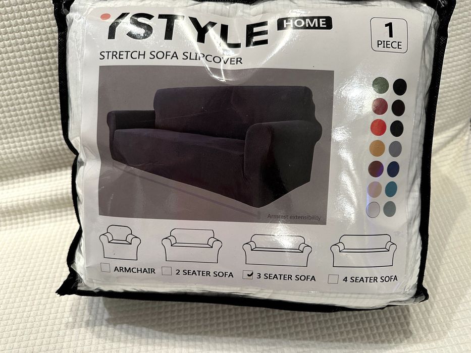 Нов калъф протектор , за тройка диван, бяло кадифе,