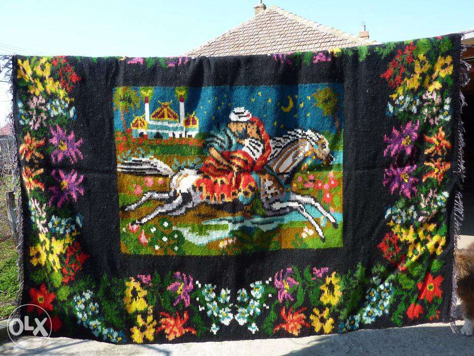 Covor tesut din lana, model UNICAT- Rapirea din Serai