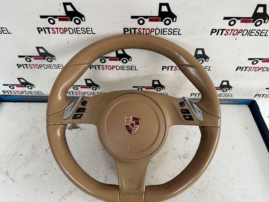 volan porsche cayenne original 2010 2011 2012 2013 2014 2015 2016 beige crem maroniu 7pp419091cj