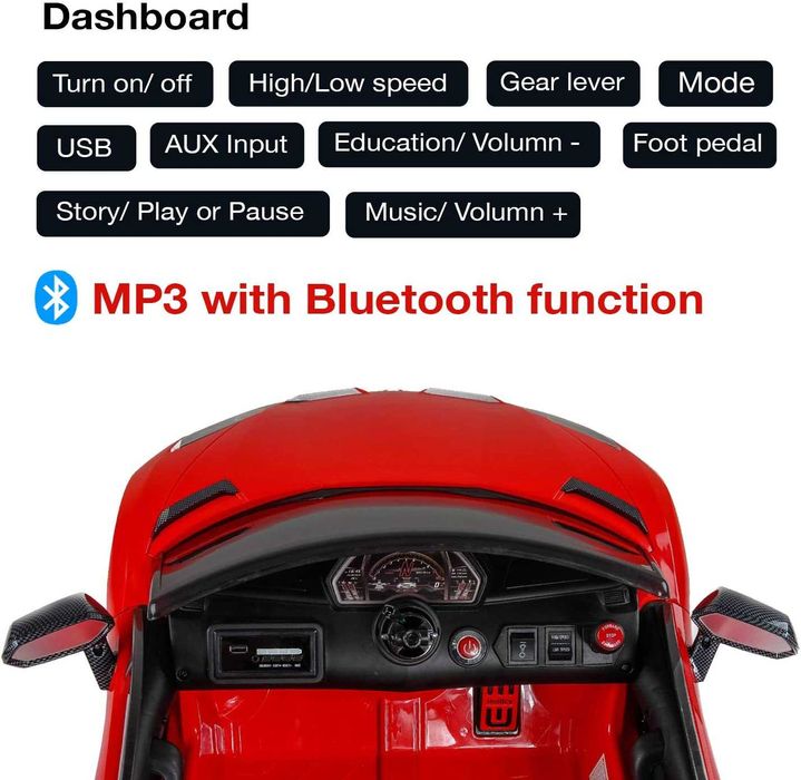 Masina electrica Lamborghini Aventador SVJ 70W 12V cu Hoverboard #Alb