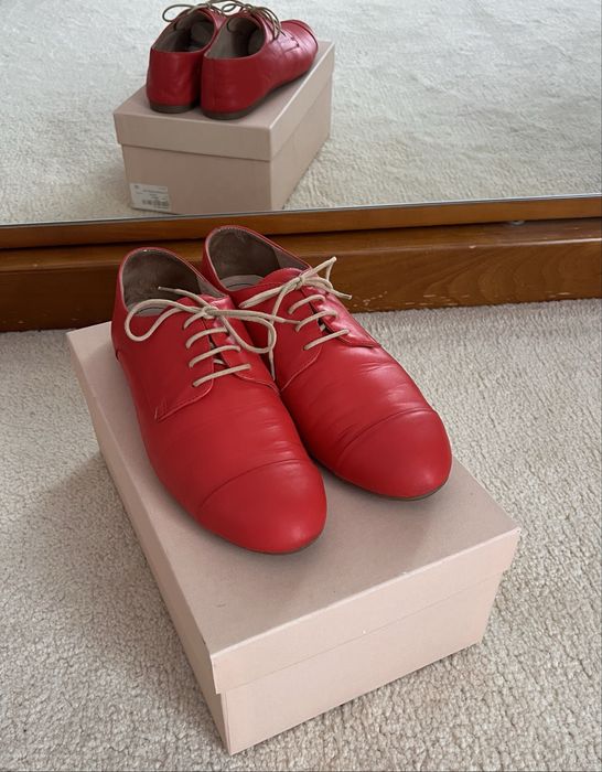 Pantofi rosii din piele 38