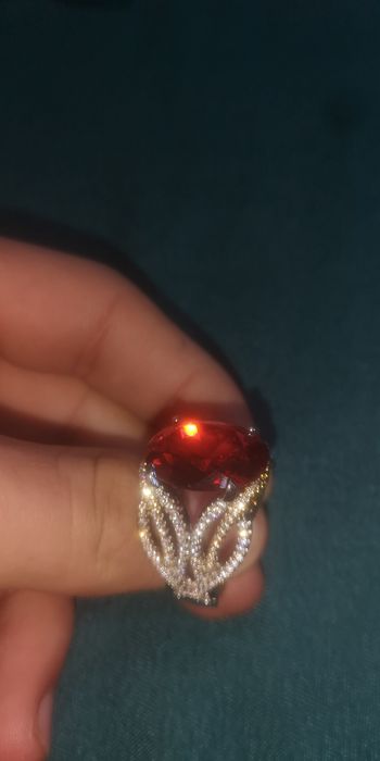 Inel din argint s925 cu rubin sintetic