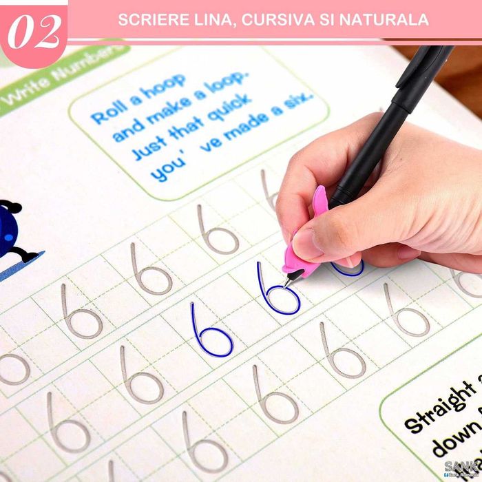 Caiete de caligrafie si exercitii Sank Magic Copybook Workbook KidBook