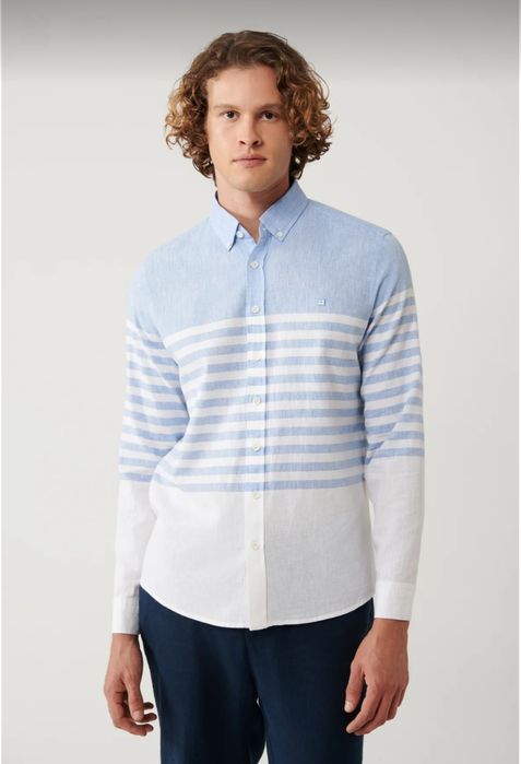 Мъжка риза AVVA памук и лен