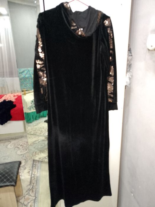 Халат длинный чёрный