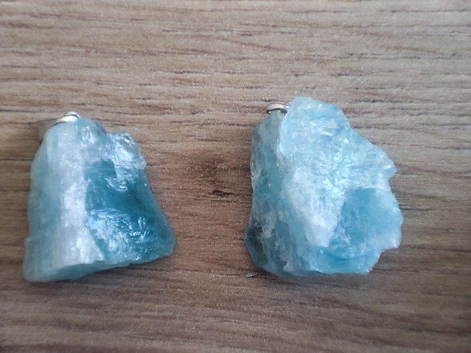 Pendative pietre brute acvamarin, amazonit si crisocola