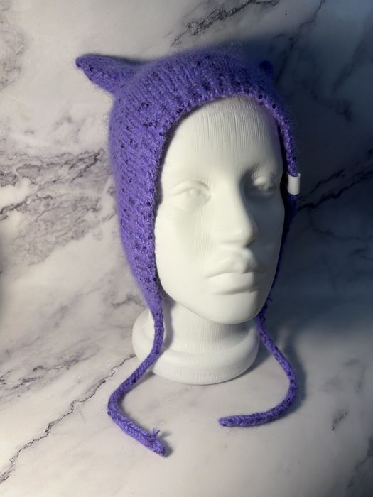 Шапка с ушками ушами чепчик