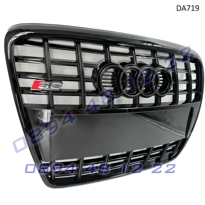 Предна S6 Sline решетка Audi A6 C6 05-12 черна грил броня ауди а6 ц6