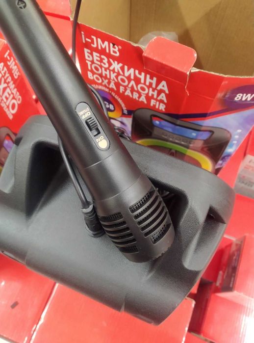 Bluetooth безжична караоке тонколона с микрофон и LED 8W 18.9x14.5x26