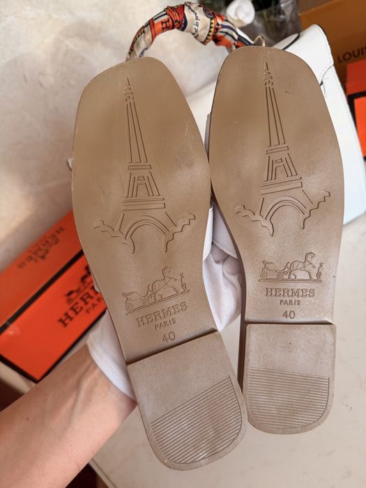 Дамски чехли Hermes бели 40 номер