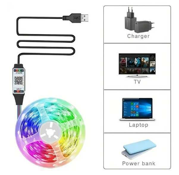 Bandă LED cu bluetooth 3m cu telecomanda