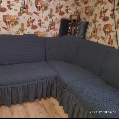 Еластични калъфи в три части за кухненски дивани