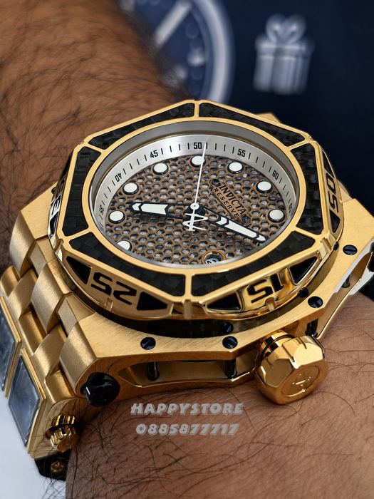INVICTA Carbon Hawk automatic Gold 55 mm, Инвикта нов мъжки часовник