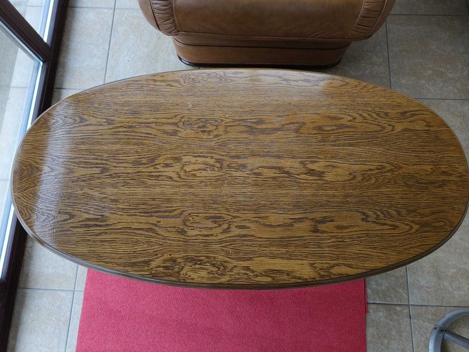 Masuta ovala , lemn natur,  lacuita