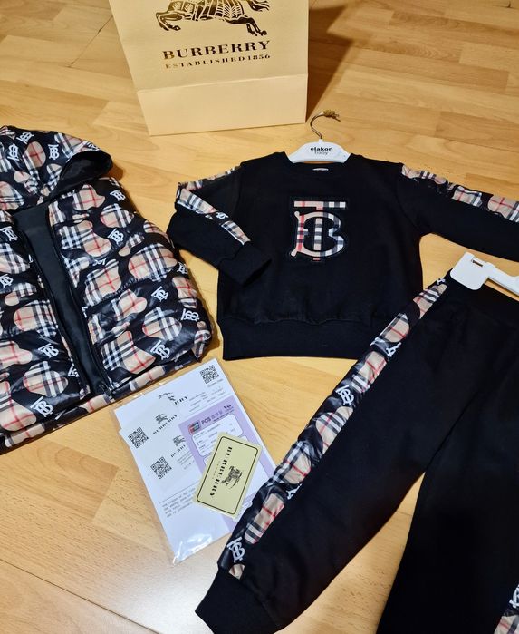 Compleuri 3 piese copii,model Burbbery, varsta 2-7ani
