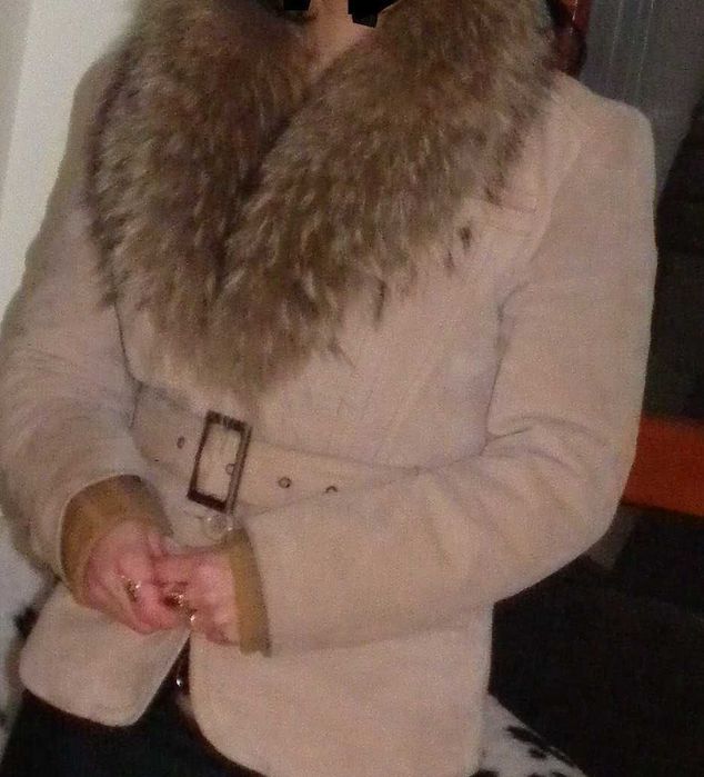 Якета от естествена кожа и пухче.