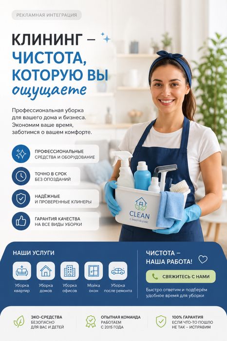 3 Уборка квартир, домов,офисов, коммерческих помещении. Клининг