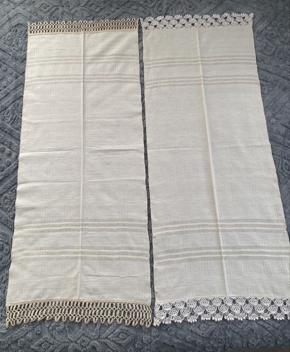 Големи месали /кърпи с ръчно плетена дантела