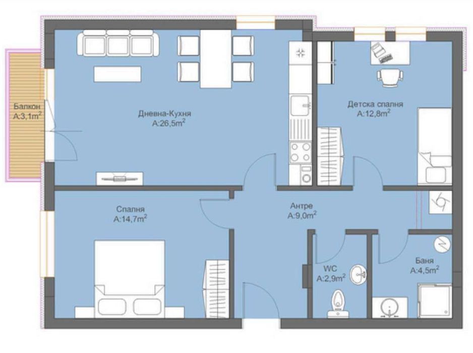 Продава се Двустаен апартамент в Велинград - 72 кв.м за 485 €/кв.м - Снимка #6