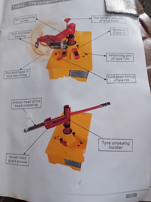 Aparat dejantat cauciucuri camioane