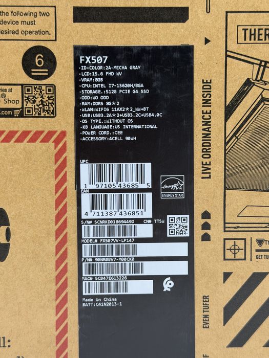 Laptop ASUS TUF F15 Gaming i7-13620H RTX 4060 NOU