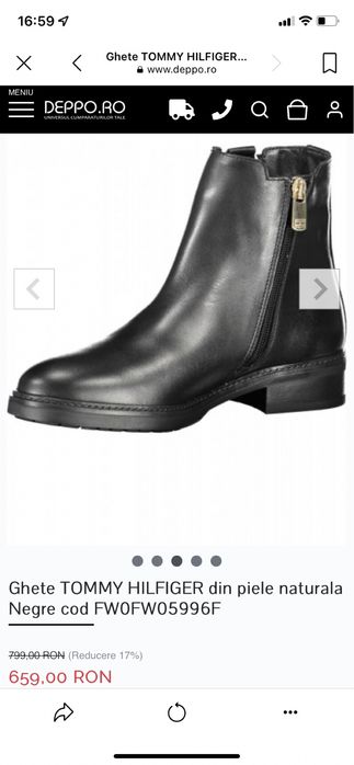 Botine Tommy Hilfiger, 39