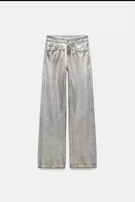 Дънки Зара метален ефект