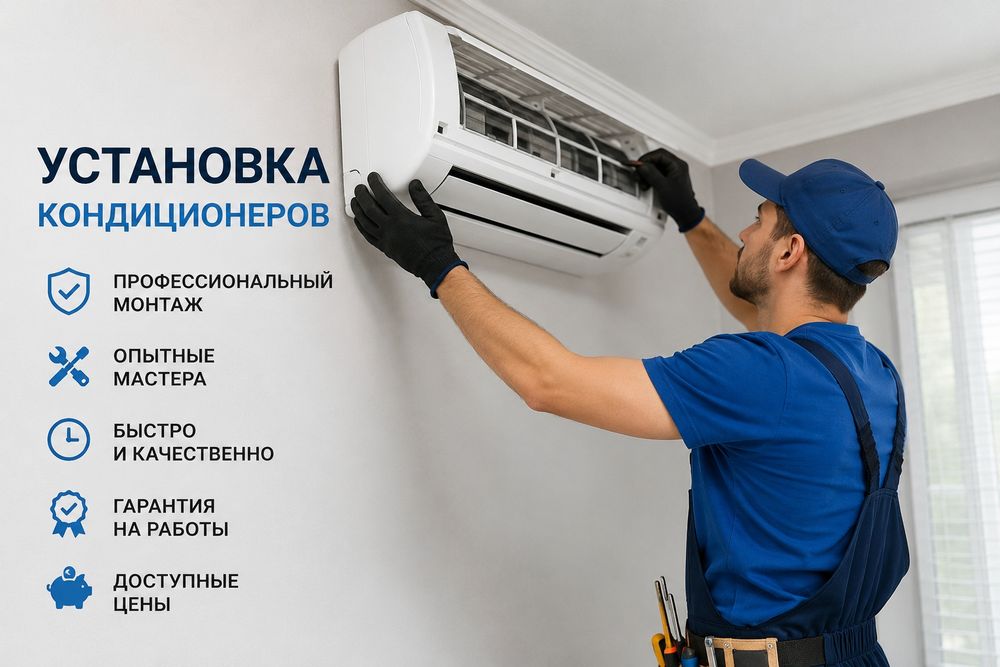 Установка кондиционеров.